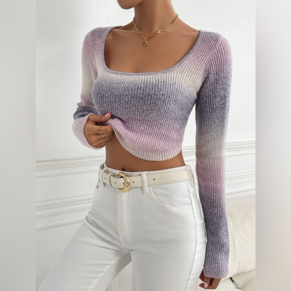 SHEIN Ombré Crop Sweater